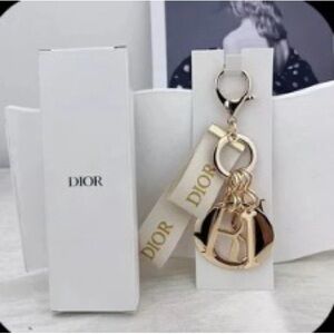 Dior Gold and White Key Holder